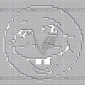 Smoling mosaic face - vector clip art