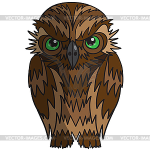 Cartoon owl - color vector clipart