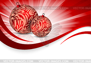 Xmas background with balls - vector image