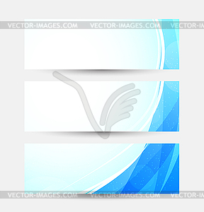 Set of bright blue banners - vector image