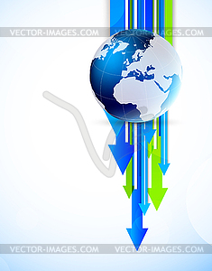 Background with globe - vector image