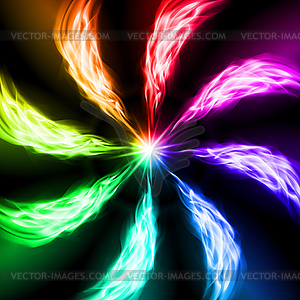 Spectrum fire waves - vector image