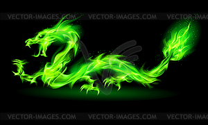 Fire Chinese dragon - vector image