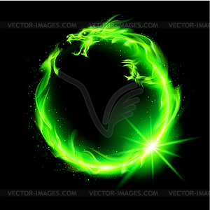 Fire Chinese dragon - vector clipart