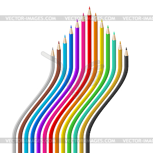 Цветные карандаши - векторное графическое изображение