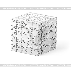 Puzzle cube - vector image