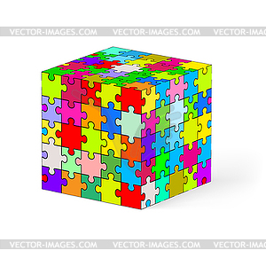 Puzzle cube - vector clipart