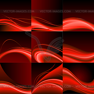 Red waves - vector clipart