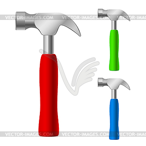 Multi-colored hammers - vector clip art