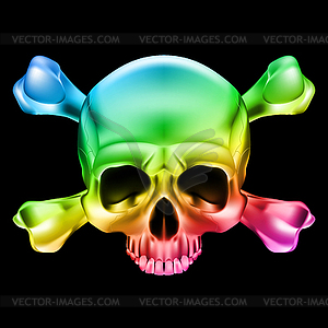 Multi-colored skull - vector clipart