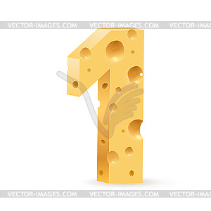 Digit of cheese - vector image