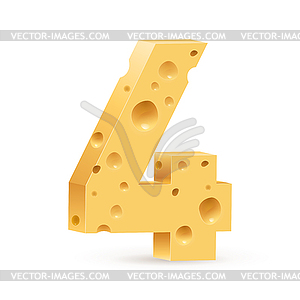 Digit of cheese - vector image