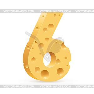 Digit of cheese - vector clip art