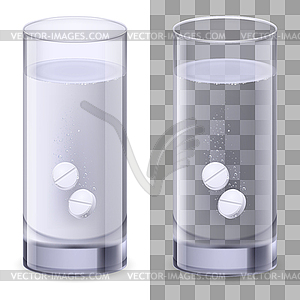 Glass of water and pills - vector clipart