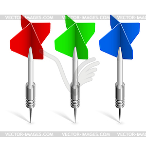 Three colorful darts - vector image