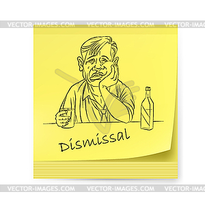 Yellow sticker with an alcoholic - vector image