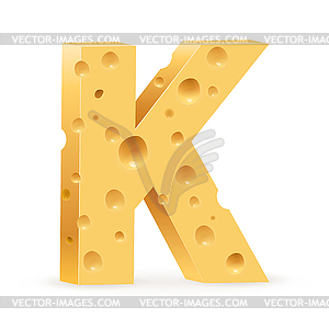 Letter made of Cheese - vector clipart / vector image