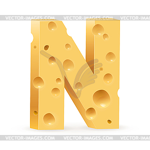 Letter made of Cheese - vector clipart