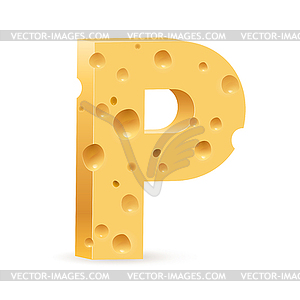 Letter made of Cheese - vector clipart