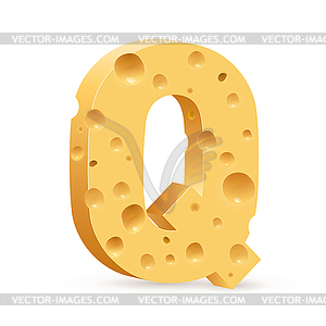 Letter made of Cheese - color vector clipart