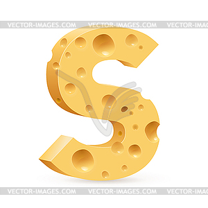 Letter made of Cheese - vector clipart