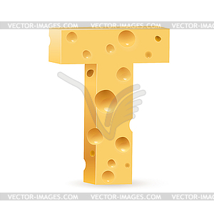 Letter made of Cheese - vector clip art