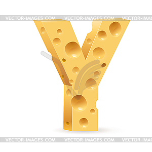 Letter made of Cheese - vector clip art