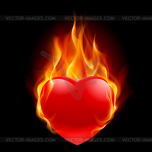 Burning Heart - vector clip art