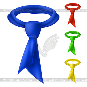 Four colorful tie - vector image