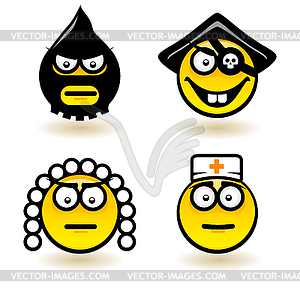 Four cartoon of abstract emotions - vector clipart