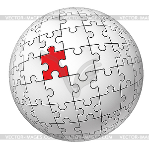 Puzzle sphere - vector clipart