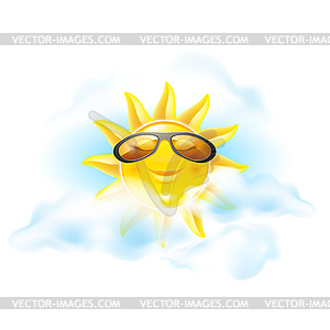 Cartoon sun - vector clip art