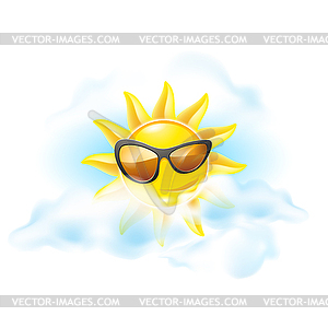 Улыбающееся солнце - векторное изображение EPS