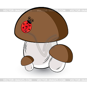 Three white mushroom - vector clip art