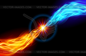 Bright fiery Star - vector clip art