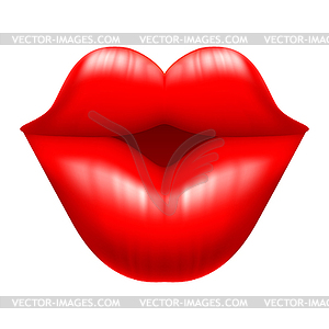 Charming kiss - color vector clipart