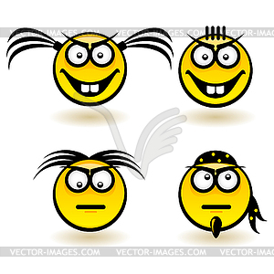 Cartoon faces - vector image