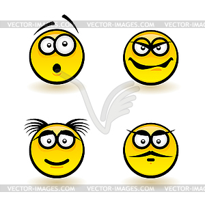 Cartoon faces - vector clipart