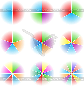 Collection of nine cyclic - vector image