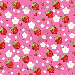 Seamless texture of strawberries - vector EPS clipart