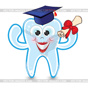 Tooth is graduate - vector clip art