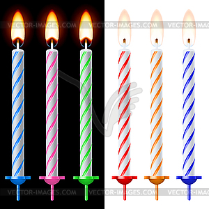 Colorful holiday candles - vector clipart