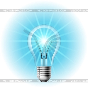 Lamp with blue light - vector clipart