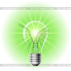 Lamp with green light - vector EPS clipart