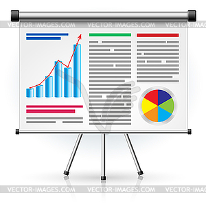 Screen with business schedule - vector clipart