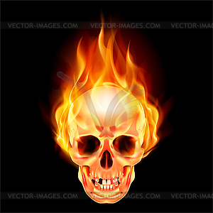 Scary skull on fire - vector clip art