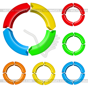 Set of arrow circles - vector clipart