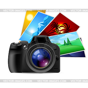 Camera and photos - vector image