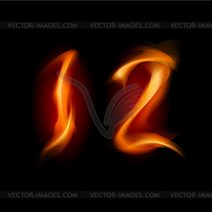 Numbers One and Two - vector clipart