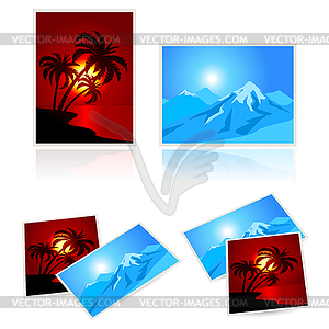 Pictures of vacation - vector clip art